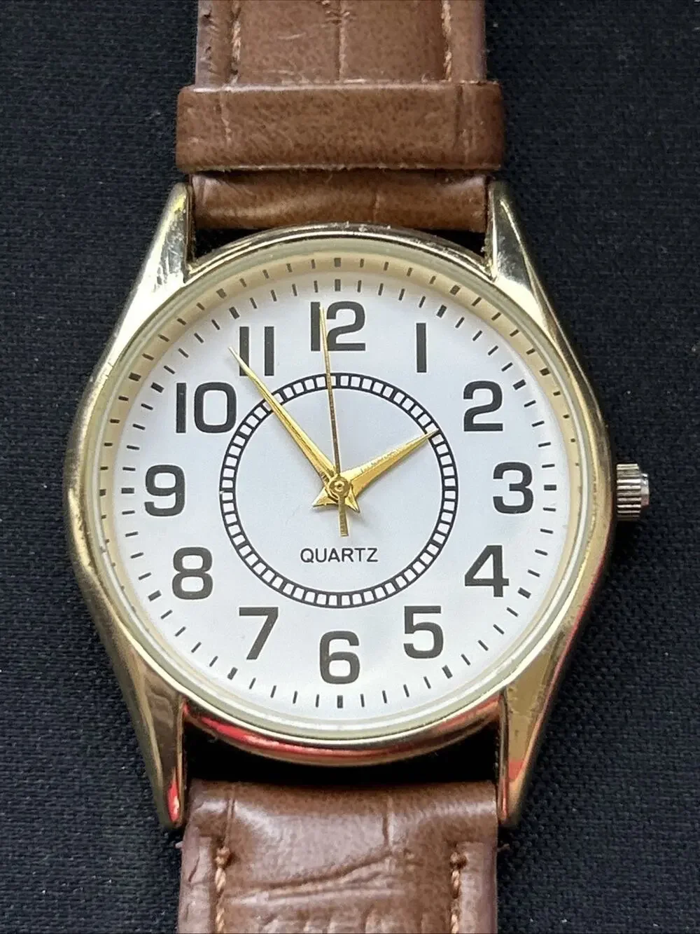 Gold Tone White Dial Easy Read Women’s Quartz Watch